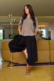 Oscar Pleat Culotte Black
